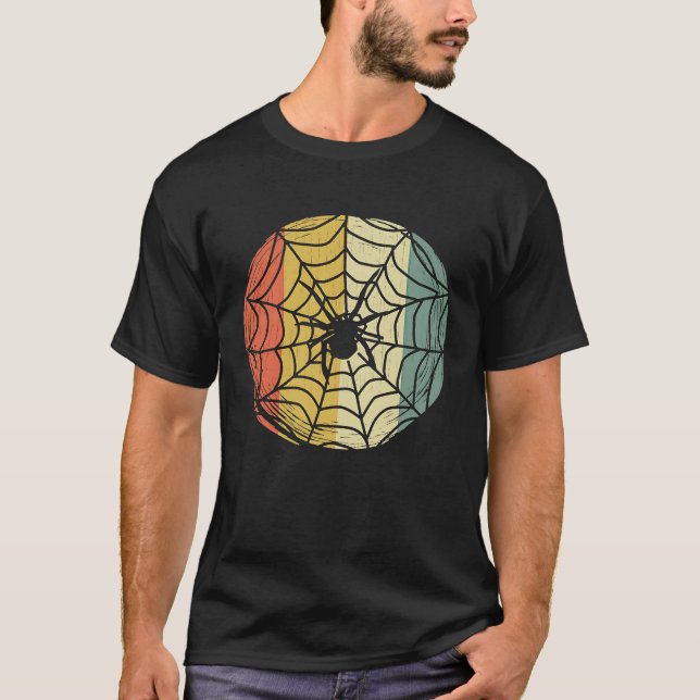Spider Costume Tarantula Cobweb Retro Halloween T Shirt (Framsida)