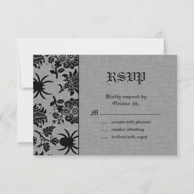 Spider Damask på Grått Linen OSA (Framsida)