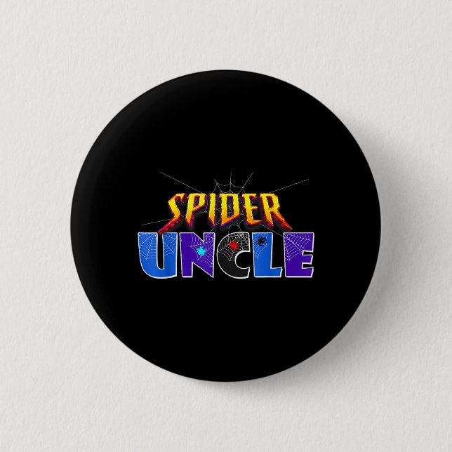 Spider Farbror Design Fars Dag Matchande Familj Knapp (Framsida)