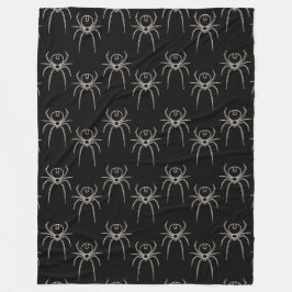 Spider - Fladdermus Black och Bone White Fleecefilt