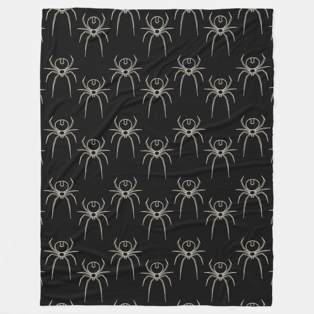 Spider - Fladdermus Black och Bone White Fleecefilt (Framsidan)