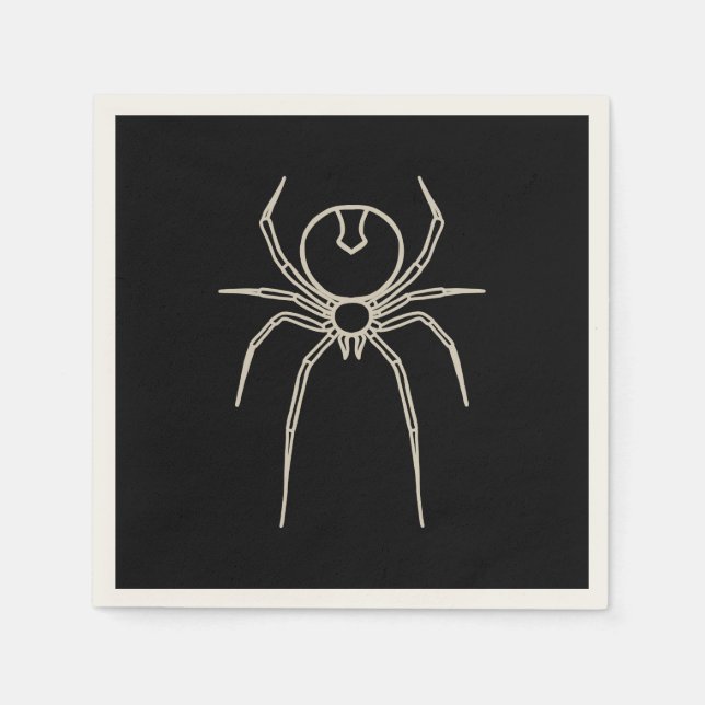 Spider - Fladdermus Black och Bone White Pappersservett (Framsidan)
