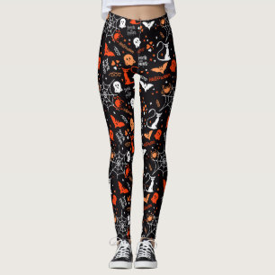 Spider Fladdermus Cat Webben Trick Ghost Spooky Ha Leggings