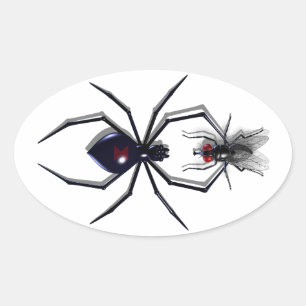 Spider & Fly Stickers Ovalt Klistermärke