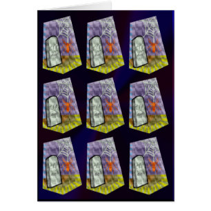 Spider från Webben och en RIP-markör Mönster Hälsningskort