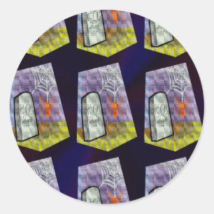 Spider från Webben och en RIP-markör Mönster Runt Klistermärke