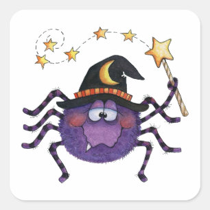 Spider Fyrkantigt Klistermärke