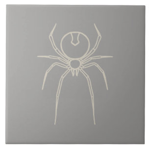 Spider - Ghost Grått och Bone White Kakelplatta