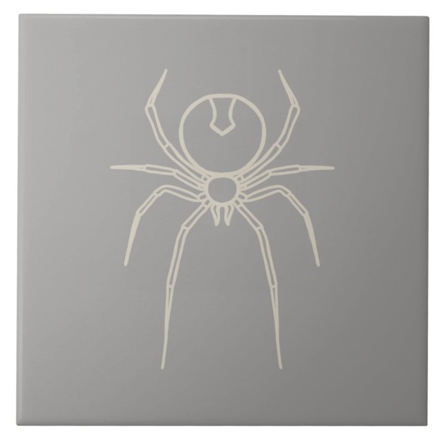 Spider - Ghost Grått och Bone White Kakelplatta (Framsidan)