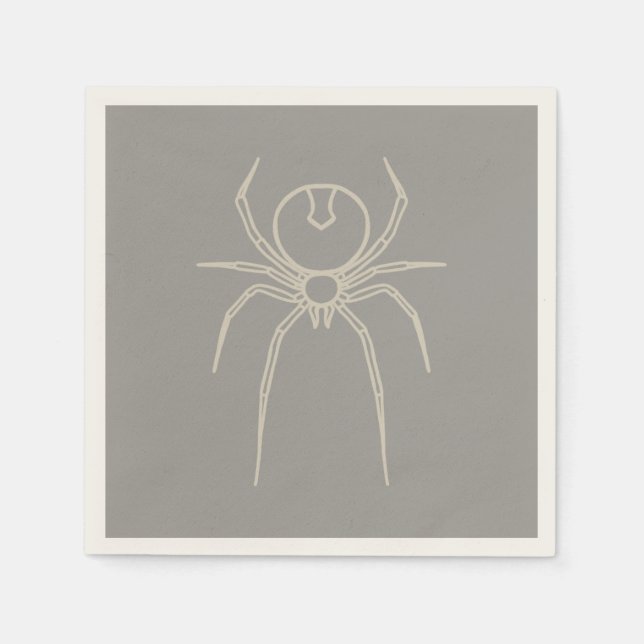 Spider - Ghost Grått och Bone White Pappersservett (Framsidan)