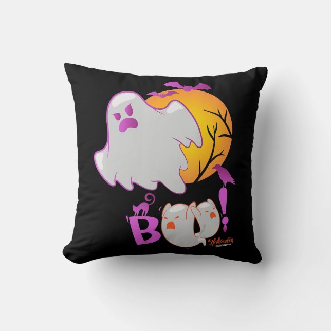 Spider Gift Boo Ghost Fladdermus Spider Creepy Hal Kudde (Framsida)