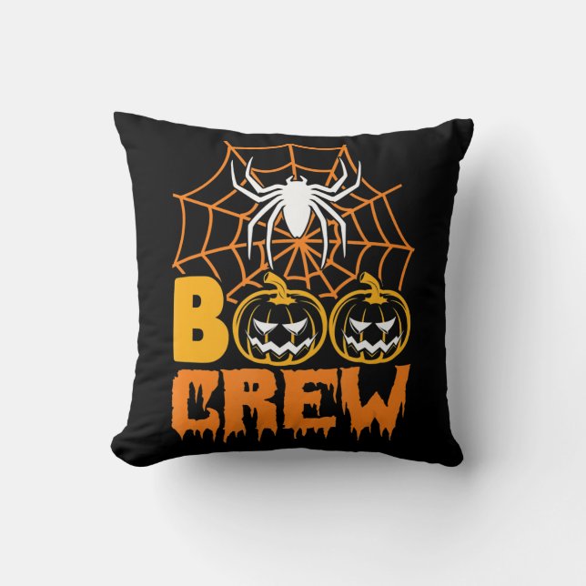 Spider Gift |Boo Pumpkin Halloween Spider Boo Crew Kudde (Framsida)