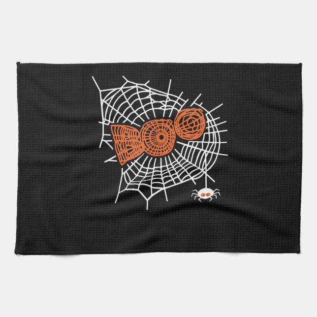 Spider Gift | Boo-Spindelnät för kvinnlig nyck Kökshandduk (Horisontell)