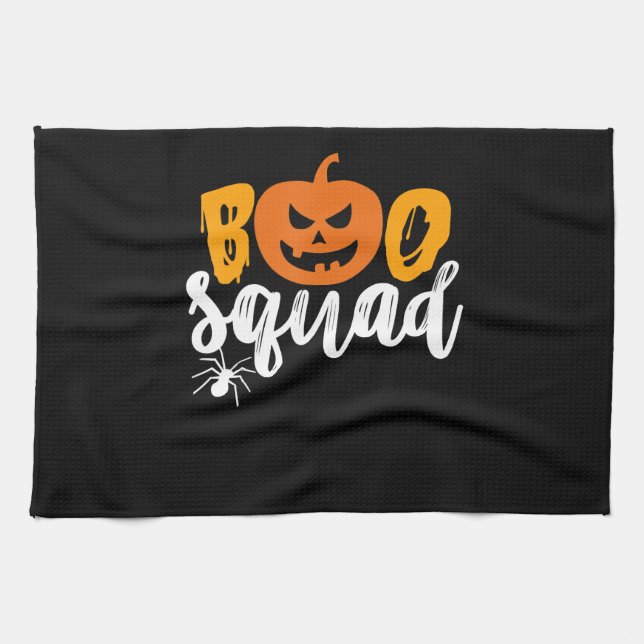 Spider Gift | Boo Squad - Pumpkin Spider Halloween Kökshandduk (Horisontell)
