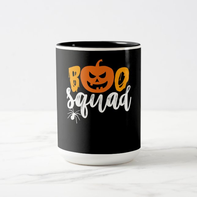 Spider Gift | Boo Squad - Pumpkin Spider Halloween Två-Tonad Mugg (Center)