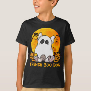 Spider Gift Fransk Boo Bulldog med Pumpkin Spider T Shirt