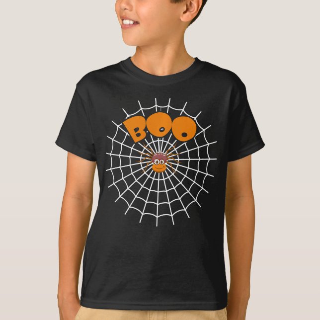 Spider Gift | Funny Boo Spindelnät Halloween T Shirt (Framsida)