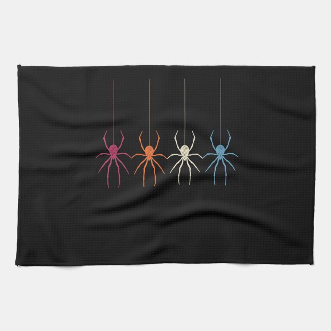 Spider Gift | Halloween 2020-Vintagens Spindelnät Kökshandduk (Horisontell)