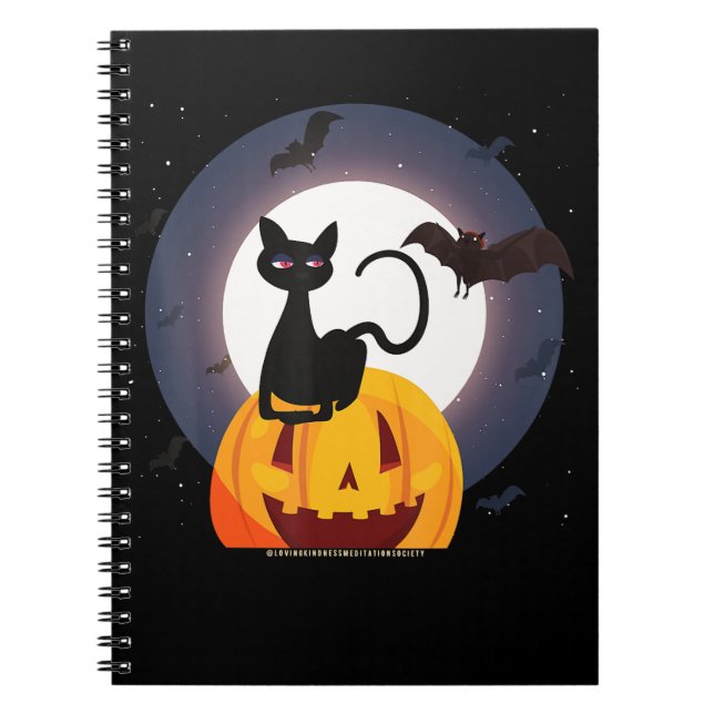 Spider Gift | Halloween Black Cat Spider Pumpkin Anteckningsbok (Framsidan)