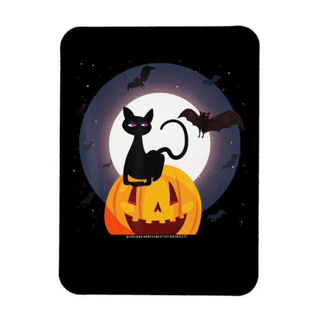 Spider Gift | Halloween Black Cat Spider Pumpkin Magnet (Vertikal)