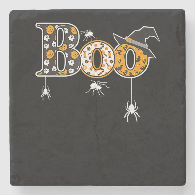 Spider Gift | Halloween Boo Spider Stenunderlägg (Framsidan)