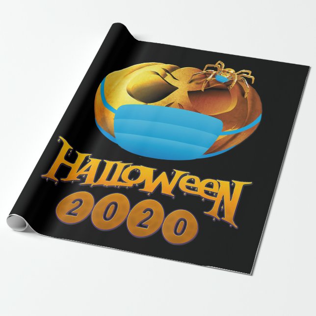 Spider Gift | Halloween Pumpkin och Spider Mask Presentpapper (Utrullad)