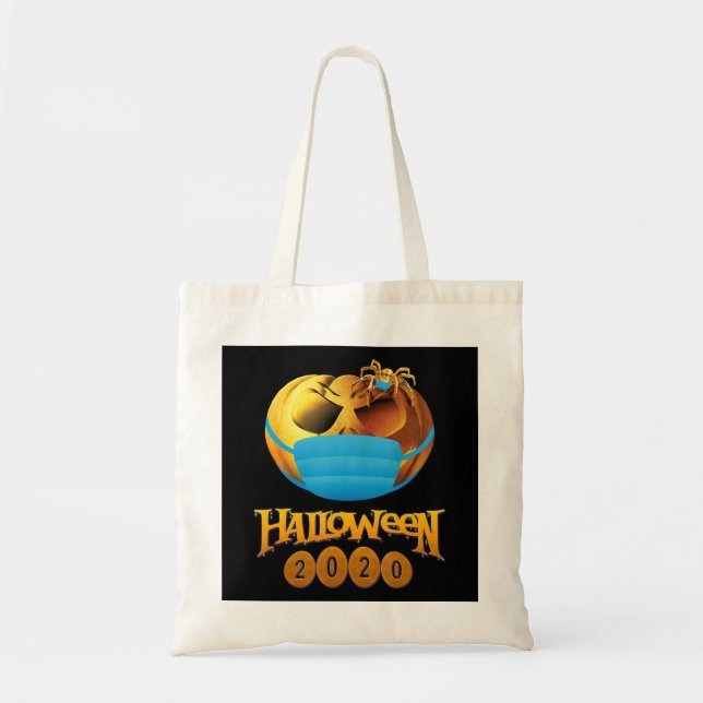 Spider Gift | Halloween Pumpkin och Spider Mask Tygkasse (Framsidan)