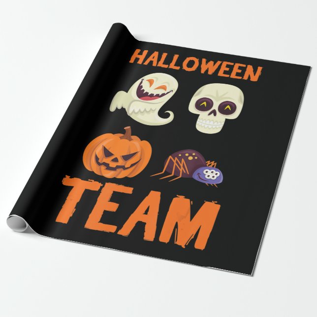 Spider Gift | Halloween Team Pumpkin Ghost Spider Presentpapper (Utrullad)