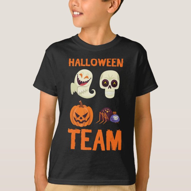 Spider Gift | Halloween Team Pumpkin Ghost Spider T Shirt (Framsida)