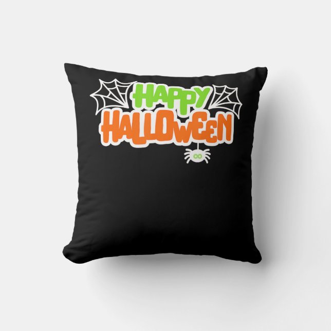 Spider Gift | Happy halloween-färgad kute-spindel Kudde (Framsida)