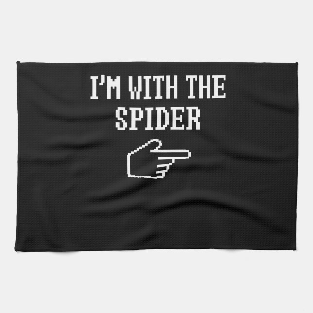 Spider Gift | Jag är med matchningen av spindelkos Kökshandduk (Horisontell)