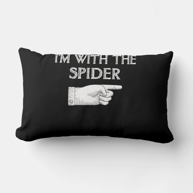 Spider Gift | Jag är med matchningen av spindelkos Lumbarkudde (Framsida)