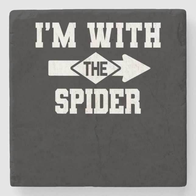 Spider Gift | Jag är med matchningen av spindelkos Stenunderlägg (Framsidan)