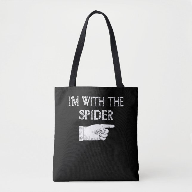 Spider Gift | Jag är med matchningen av spindelkos Tygkasse (Framsida)