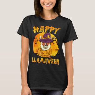 Spider Gift Lycklig Llamaween Llama Witch Spider T Shirt