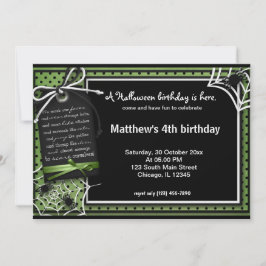 Spider Halloween Birthday Inbjudningar