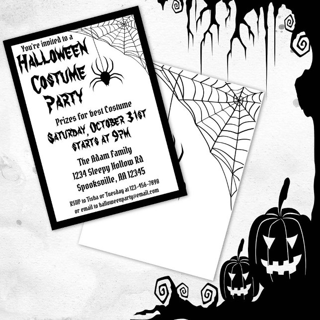 Spider Halloween Costume Party Inbjudningar (Skapare uppladdad)