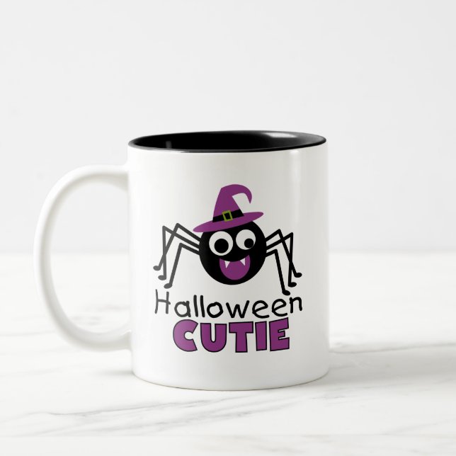 Spider Halloween Cutie Två-Tonad Mugg (Vänster)