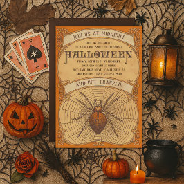 Spider Halloween fest-inbjudan för Vuxnor Inbjudningar