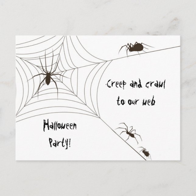 Spider Halloween fest Inbjudan Vykort (Framsida)