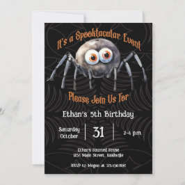 Spider Halloween-Födelsedagsfest Inbjudningar