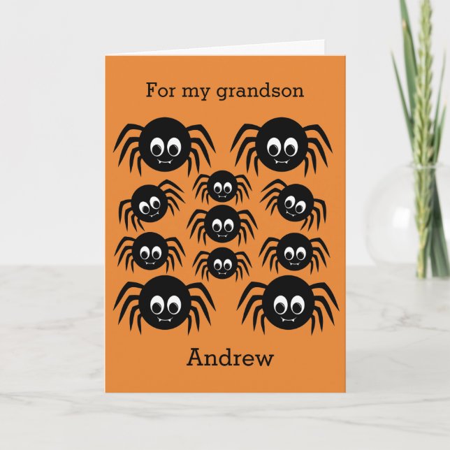 Spider Halloween Grandson Kort (Framsida)