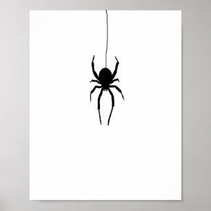 Spider Hanging Spindelnät Halloween-målning Poster