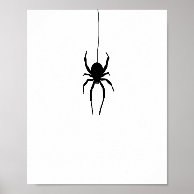 Spider Hanging Spindelnät Halloween-målning Poster (Framsidan)