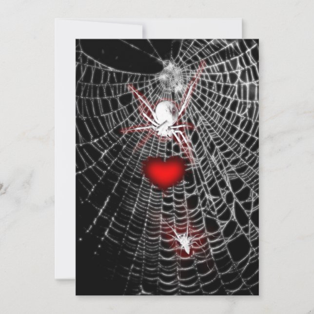 Spider Heart Goth Wedding-inbjudningar Inbjudningar (Framsida)