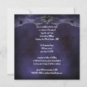 Spider Heart Gothic Vampre-inbjudan Inbjudningar