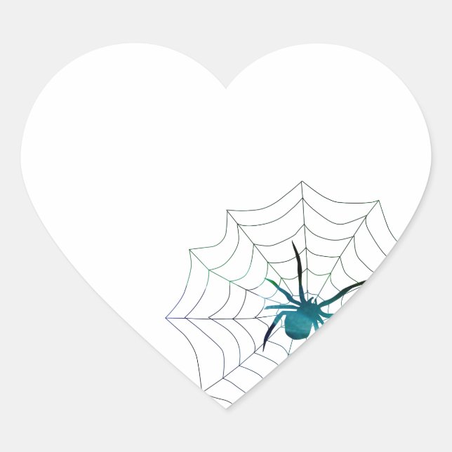 Spider Hjärtformat Klistermärke (Framsida)