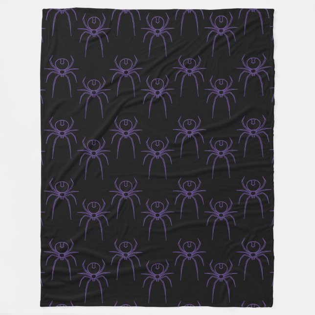 Spider i Lila och svart Fleecefilt (Framsidan)