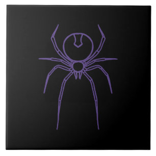 Spider i Lila och svart Kakelplatta
