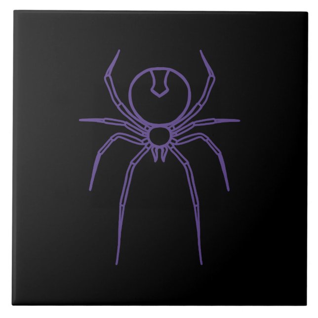 Spider i Lila och svart Kakelplatta (Framsidan)